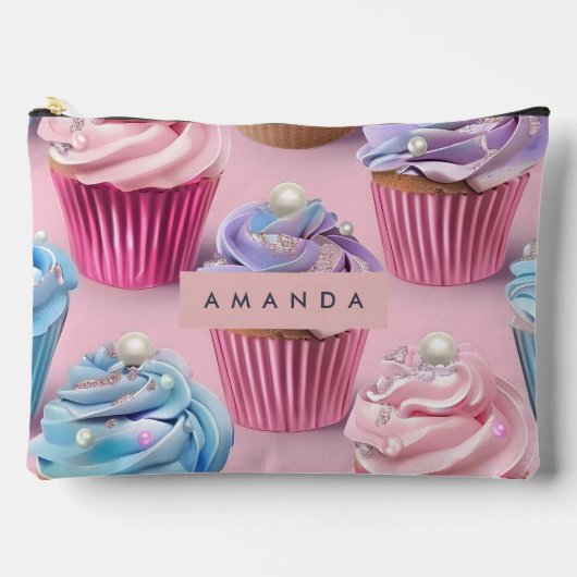 Pochette À Accessoires Rêves de Cupcakes Pastels Fantaisistes Personnalis (Recto)