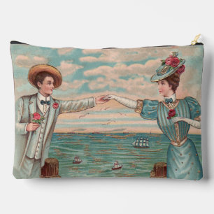 Pochette À Accessoires Robe de mariage d'amour de plage victorienne Coupl
