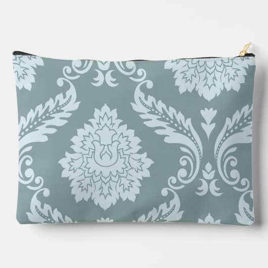 Pochette À Accessoires Rococo Damask Art I Duck Egg Blue+Teal (Verso)