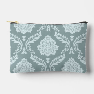 Pochette À Accessoires Rococo Damassé Grand Motif Œuf de Canard Bleu+Turq