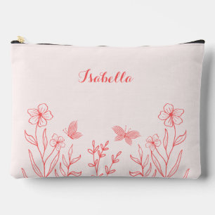 Pochette À Accessoires Romantique élégant corail rose floral