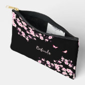 Pochette À Accessoires Rose de Cerisier Rose Noir Monogramme (Ouvrir)