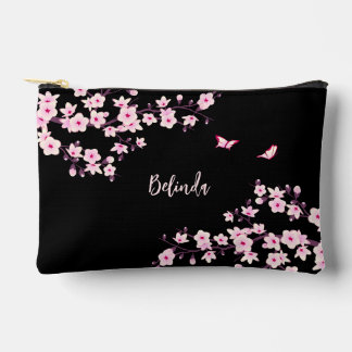 Pochette À Accessoires Rose de Cerisier Rose Noir Monogramme