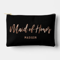 Rose Gold Typographie moderne Mariage Maid of Hono