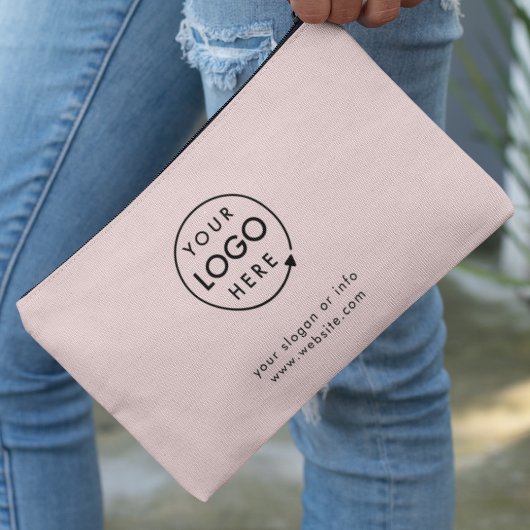 Pochette À Accessoires Rose pâle | Logo Professionnel