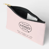 Pochette À Accessoires Rose pâle | Logo Professionnel (Ouvrir)