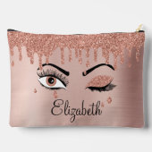 Pochette À Accessoires Rose Pink Gold Eyelashes Dripping Glitter (Verso)