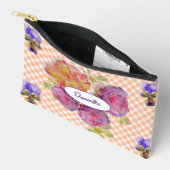 Pochette À Accessoires Rose Roses Fleur floral Shabby Aquarelle Filles (Ouvrir)