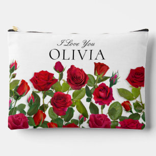 Pochette À Accessoires Rose Rouge Moderne Minimaliste Je T'Aime