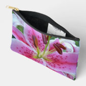 Pochette À Accessoires Rose Stargazer Lily Floral (Ouvrir)