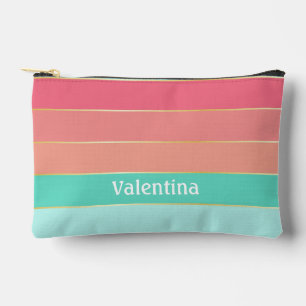 Pochette À Accessoires rose vert personnalisé Couleur de l'été Blocs