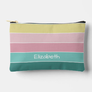 Pochette À Accessoires rose vert personnalisé Couleur de l'été Blocs