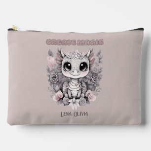 Pochette À Accessoires Rose Whimsical "Créer Magie" Petit Dragon