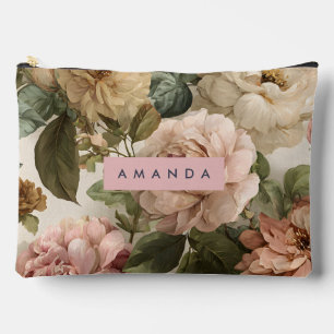Pochette À Accessoires Roses de jardin romantique classique personnalisé