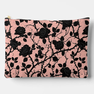 Pochette À Accessoires Roses du cimetière gothique rose et noir