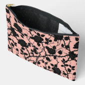 Pochette À Accessoires Roses du cimetière gothique rose et noir (Ouvrir)