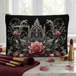 Pochette À Accessoires Roses Florales Gothiques Personnalisées Trousse de