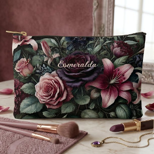 Pochette À Accessoires Roses Florales Gothiques Personnalisées Trousse de