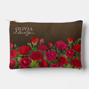 Pochette À Accessoires Roses Rouges Jardin Moderne Minimaliste Je T'Aime