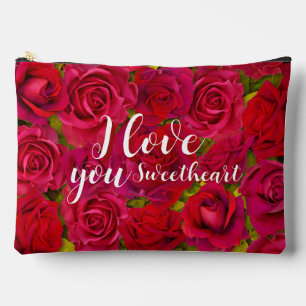 Pochette À Accessoires Roses Rouges Je t'aime Nom