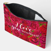Pochette À Accessoires Roses Rouges Je t'aime Nom (Ouvrir)