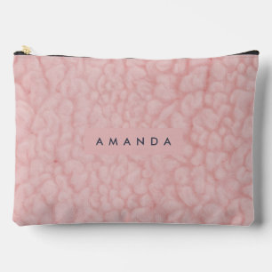 Pochette À Accessoires Rouge à joues personnalisé Rose pastel en fausse f