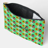 Pochette À Accessoires Rouge Et Noir Ladybug Avec Fleurs (Ouvrir)