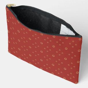 Pochette À Accessoires Rouge Soleil Zinnia Doré