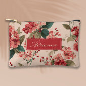 Pochette À Accessoires Rouge sur Hibiscus rose Floral