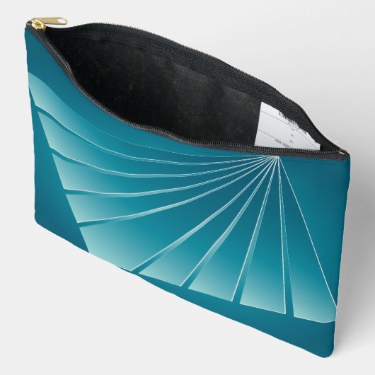 Pochette À Accessoires Rubans turquoise (Ouvrir)