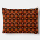 Pochette À Accessoires Rust Red Black Buffalo Heart Plaid (Verso)