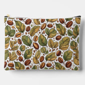 Pochette À Accessoires Rustic Coffee Bean & Leaf Pattern Print Cut Sew Ba (Recto)