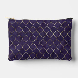 Pochette À Accessoires Rythmes royaux : Géométrie marocaine violette