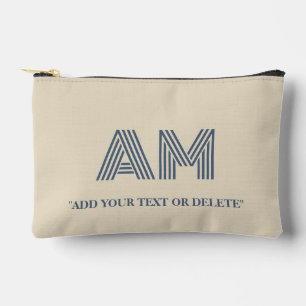 Pochette À Accessoires Sable Chaud et Bleu Côtier Minimaliste Géométrique