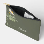 Pochette À Accessoires Sage Green Daisy Floral Minimal (Ouvrir)