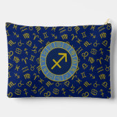 Pochette À Accessoires Sagittarius Zodiac+Astrology Symbols Ptn Gld+Blues (Verso)