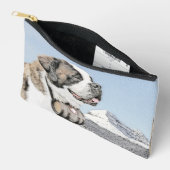 Pochette À Accessoires Saint Bernard Peinture Rough St Original Chien Art (Ouvrir)