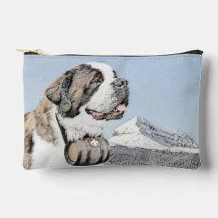 Pochette À Accessoires Saint Bernard Peinture Rough St Original Chien Art