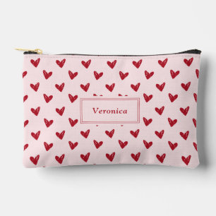 Pochette À Accessoires Saint Valentin au coeur rouge