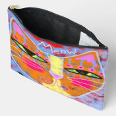 Pochette À Accessoires Salut ! Visage de chat d'art Abstrait (Ouvrir)