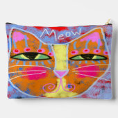 Pochette À Accessoires Salut ! Visage de chat d'art Abstrait (Verso)