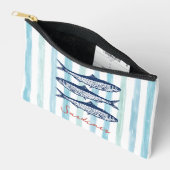 Pochette À Accessoires Sardines Pêcheur Esthétique Côtière Stripes (Ouvrir)