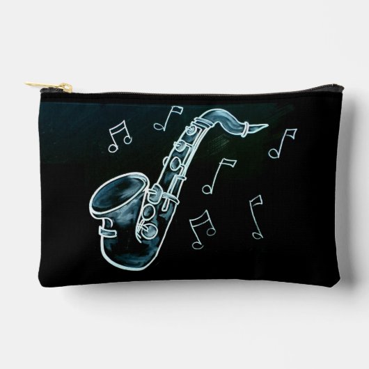 Pochette À Accessoires Saxophone et notes de musique (Recto)