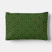 Pochette À Accessoires Sayagata motif, japonais, vert et or (Recto)