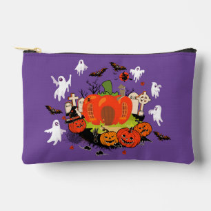 Pochette À Accessoires Scène éffrayante de cimetière Citrouille d'Hallowe