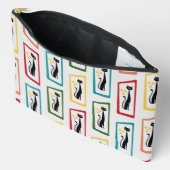 Pochette À Accessoires Schrödinger's Cat Mid Century Moderne multicolore (Ouvrir)