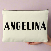 Pochette À Accessoires Script de nom noir en gras