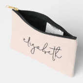 Pochette À Accessoires Script Design Moderne Rose (Ouvrir)