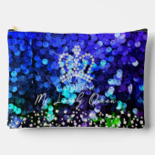 Pochette À Accessoires Séquence de couronne brillante bleu (Recto)