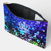 Pochette À Accessoires Séquence de couronne brillante bleu (Ouvrir)